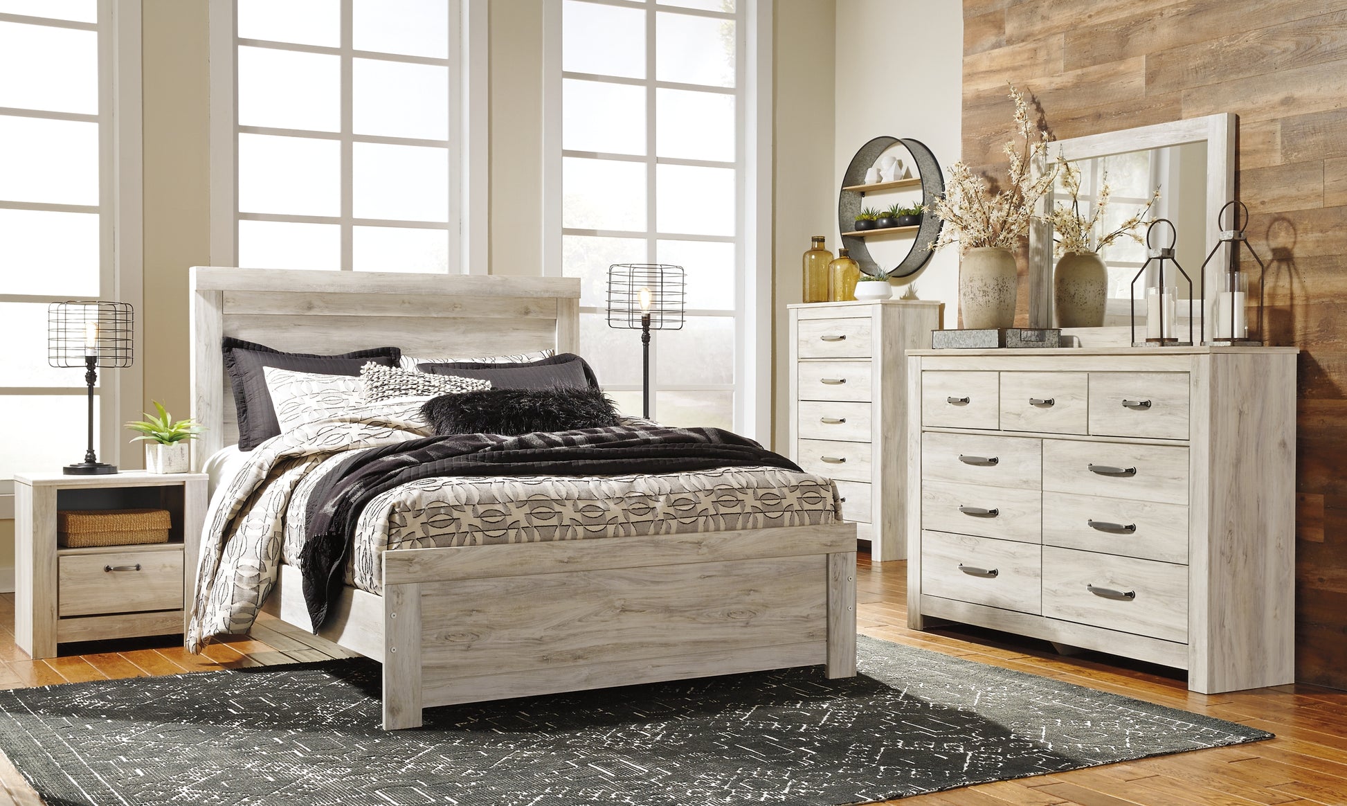 Bellaby Queen Panel Bed with Mirrored Dresser JB's Furniture  Home Furniture, Home Decor, Furniture Store