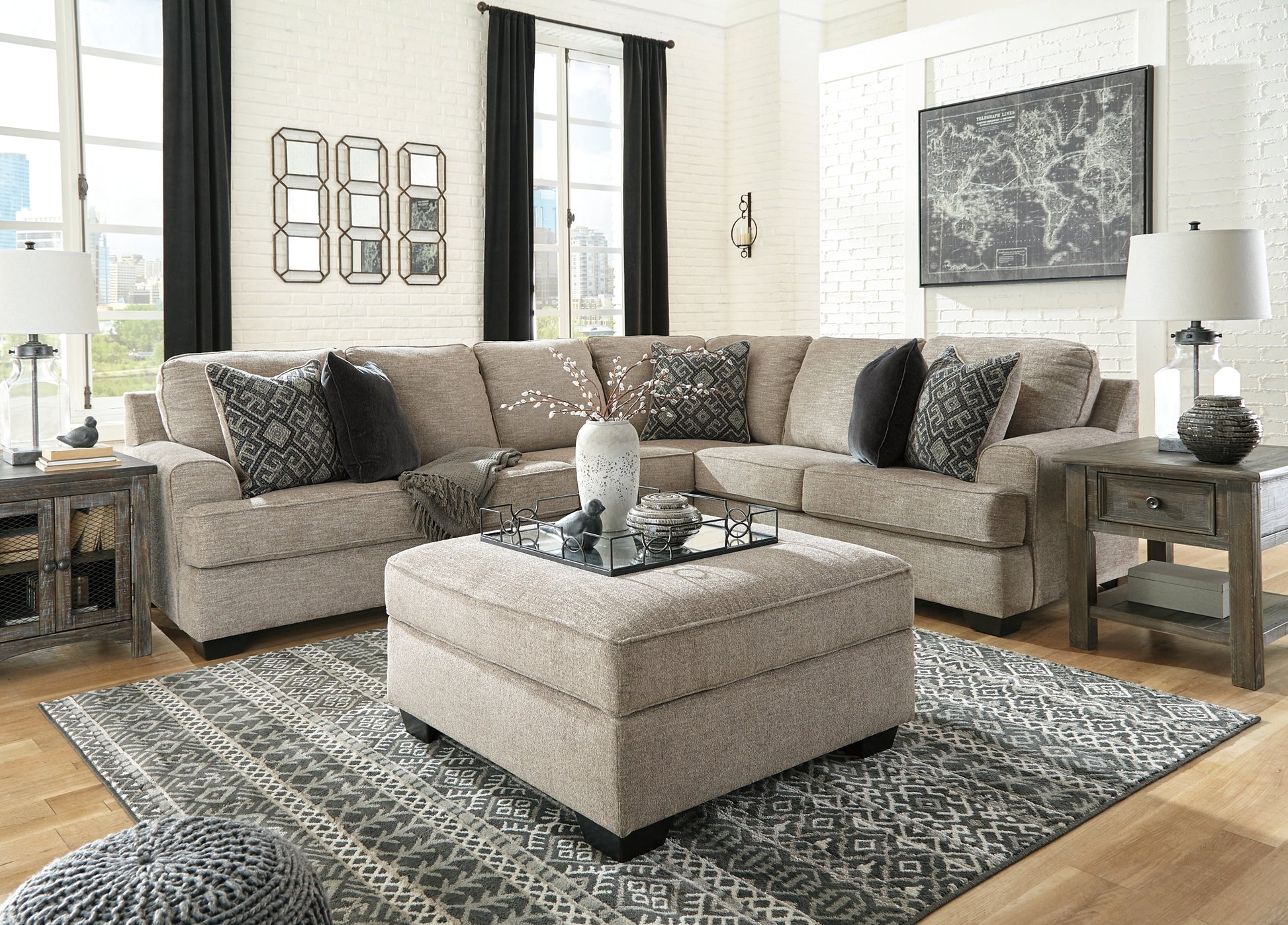 Bovarian 3-Piece Sectional with Ottoman JB's Furniture  Home Furniture, Home Decor, Furniture Store