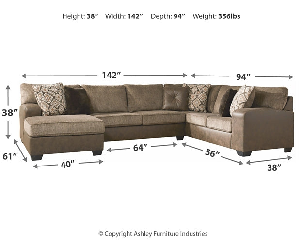 Abalone 3-Piece Sectional with Ottoman JB's Furniture  Home Furniture, Home Decor, Furniture Store