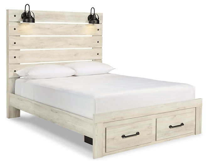 Cambeck Queen Panel Bed with 2 Storage Drawers with Mirrored Dresser, Chest and 2 Nightstands JB's Furniture  Home Furniture, Home Decor, Furniture Store