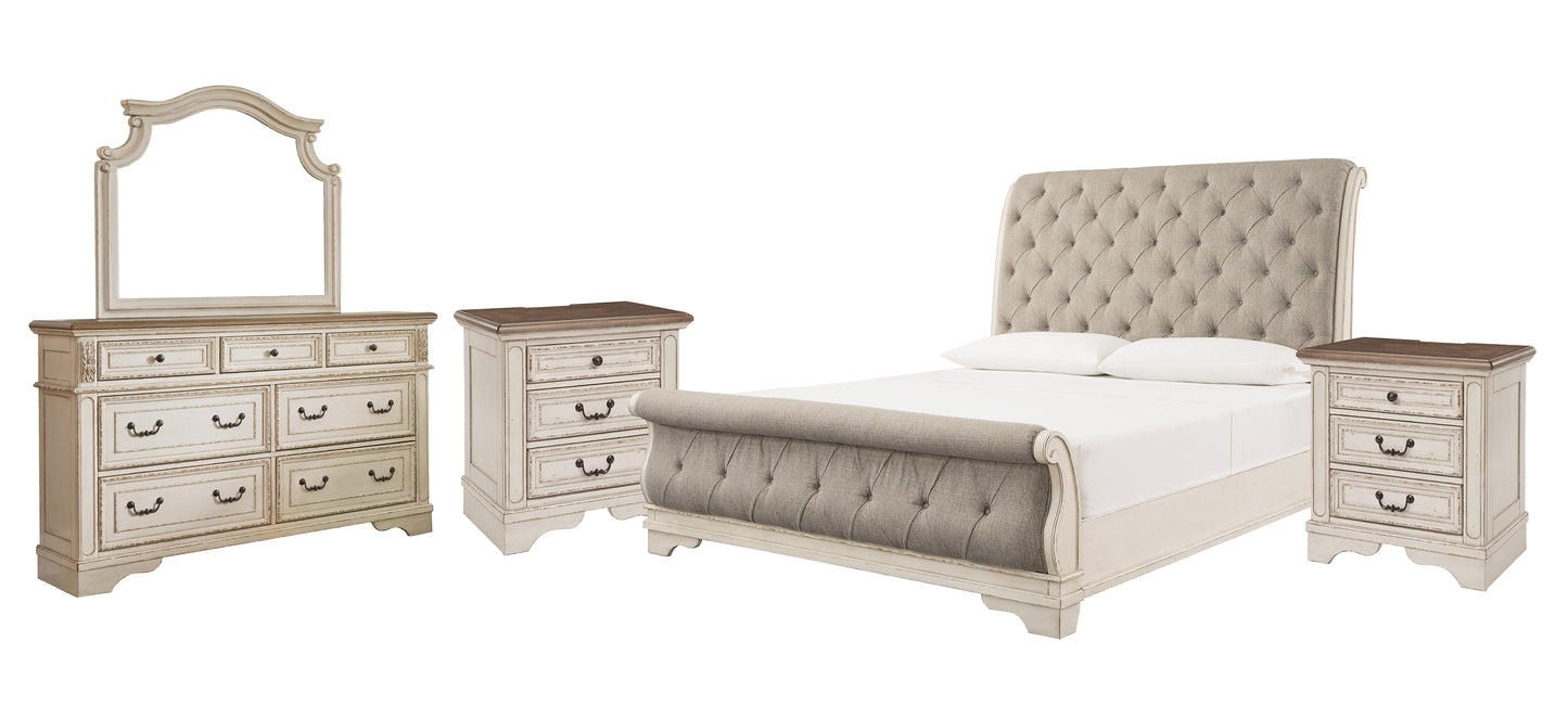 Realyn Queen Sleigh Bed with Mirrored Dresser and 2 Nightstands JB's Furniture  Home Furniture, Home Decor, Furniture Store