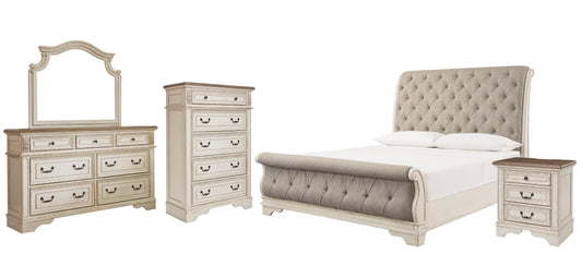 Realyn California King Sleigh Bed with Mirrored Dresser, Chest and Nightstand JB's Furniture  Home Furniture, Home Decor, Furniture Store