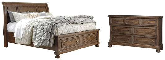 Flynnter Queen Sleigh Bed with 2 Storage Drawers with Dresser with Dresser JB's Furniture  Home Furniture, Home Decor, Furniture Store