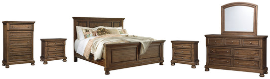 Flynnter Queen Panel Bed with Mirrored Dresser, Chest and 2 Nightstands JB's Furniture  Home Furniture, Home Decor, Furniture Store