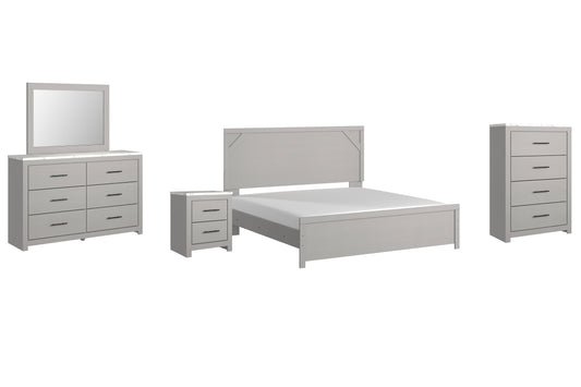 Cottonburg King Panel Bed with Mirrored Dresser, Chest and Nightstand JB's Furniture  Home Furniture, Home Decor, Furniture Store