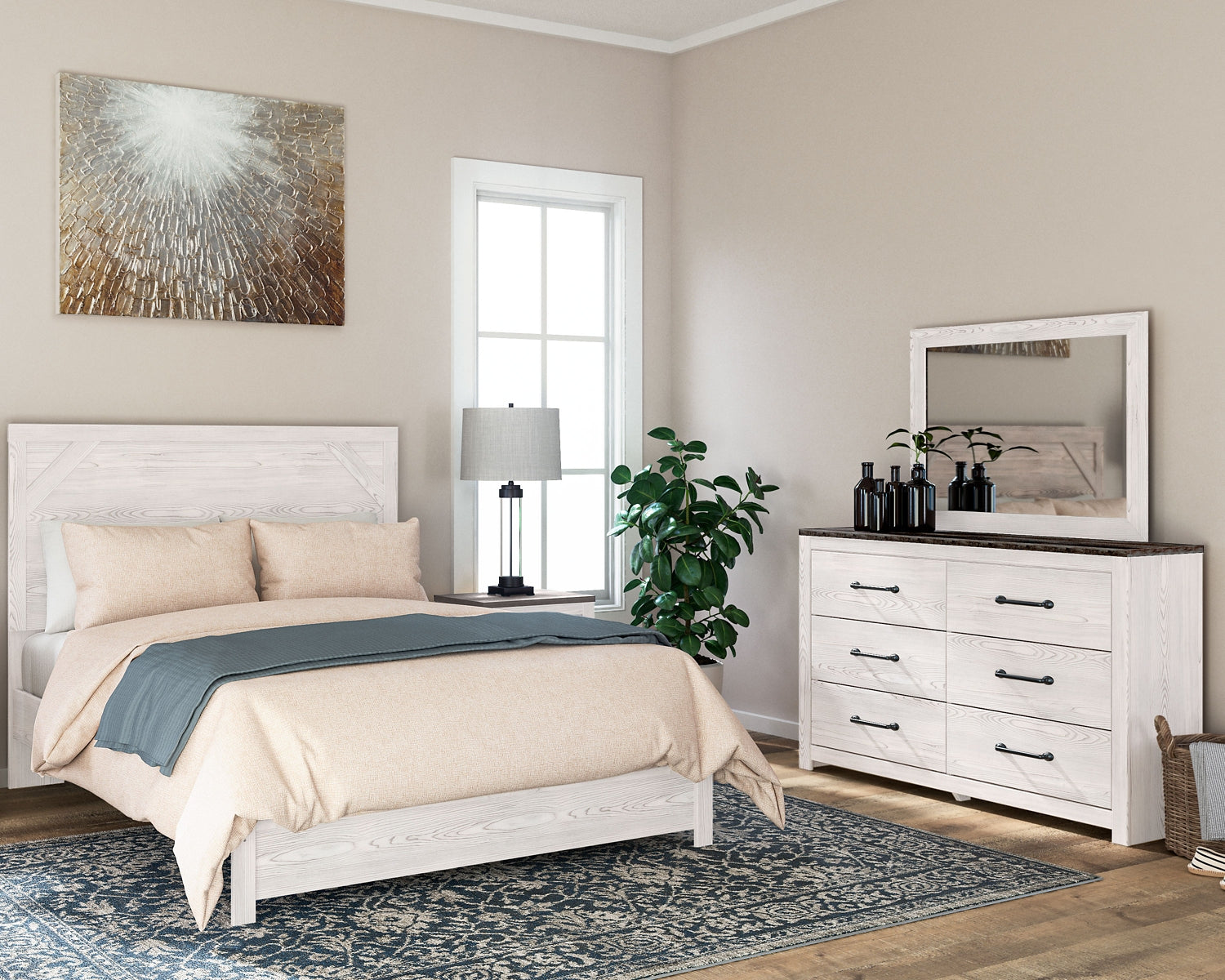 Gerridan Queen Panel Bed with Mirrored Dresser and Nightstand JB's Furniture  Home Furniture, Home Decor, Furniture Store