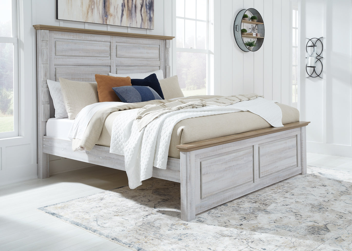 Haven Bay King Panel Bed with Mirrored Dresser, Chest and 2 Nightstands JB's Furniture  Home Furniture, Home Decor, Furniture Store