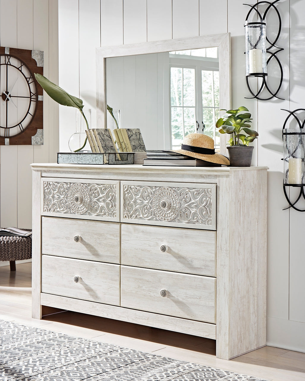 Paxberry King Panel Bed with Mirrored Dresser and Chest JB's Furniture  Home Furniture, Home Decor, Furniture Store