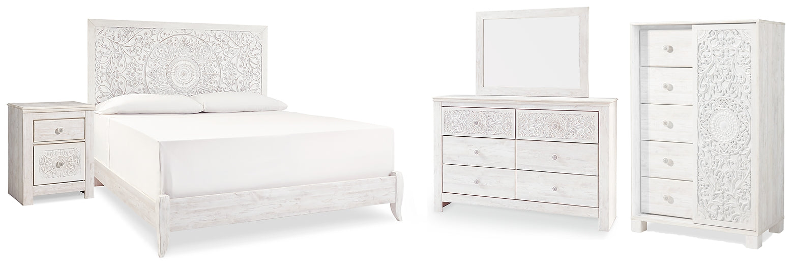 Paxberry King Panel Bed with Mirrored Dresser, Chest and Nightstand JB's Furniture  Home Furniture, Home Decor, Furniture Store