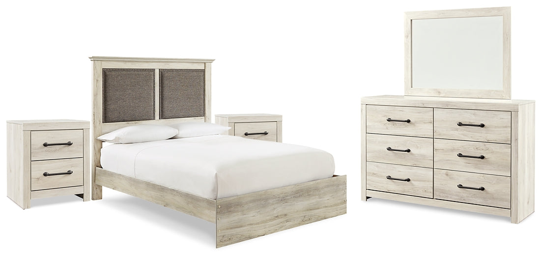 Cambeck King Upholstered Panel Bed with Mirrored Dresser and 2 Nightstands JB's Furniture  Home Furniture, Home Decor, Furniture Store