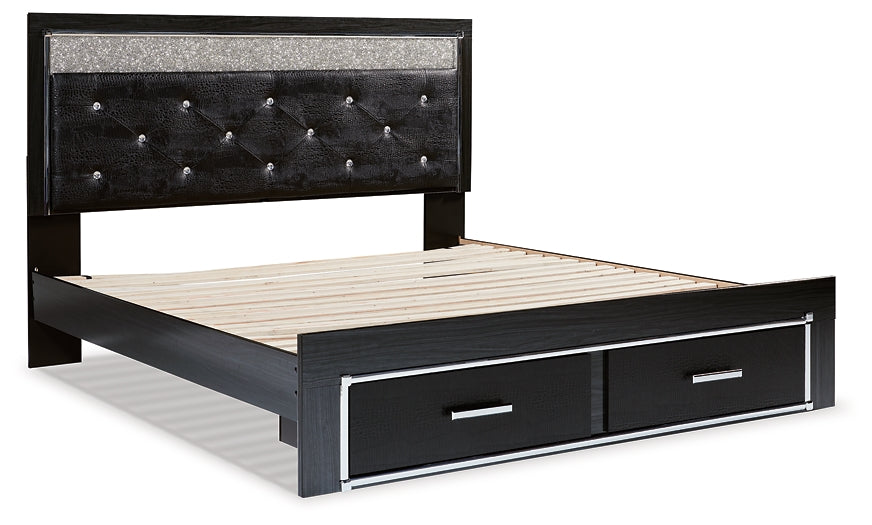 Kaydell King Upholstered Panel Storage Platform Bed with Mirrored Dresser and 2 Nightstands JB's Furniture  Home Furniture, Home Decor, Furniture Store