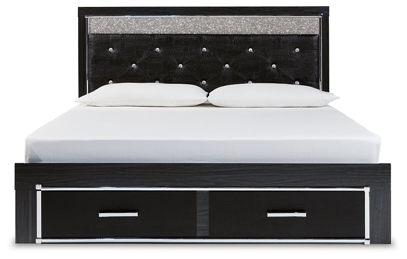 Kaydell King Upholstered Panel Storage Bed with Mirrored Dresser, Chest and Nightstand JB's Furniture  Home Furniture, Home Decor, Furniture Store