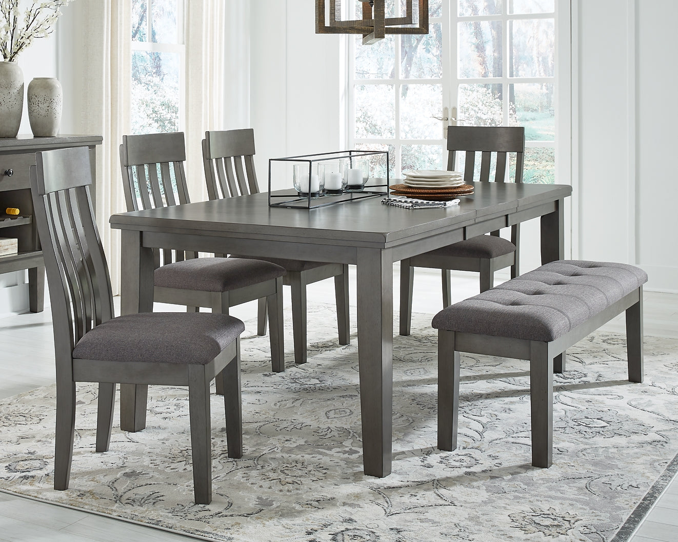 Hallanden Dining Table and 4 Chairs and Bench with Storage JB's Furniture  Home Furniture, Home Decor, Furniture Store