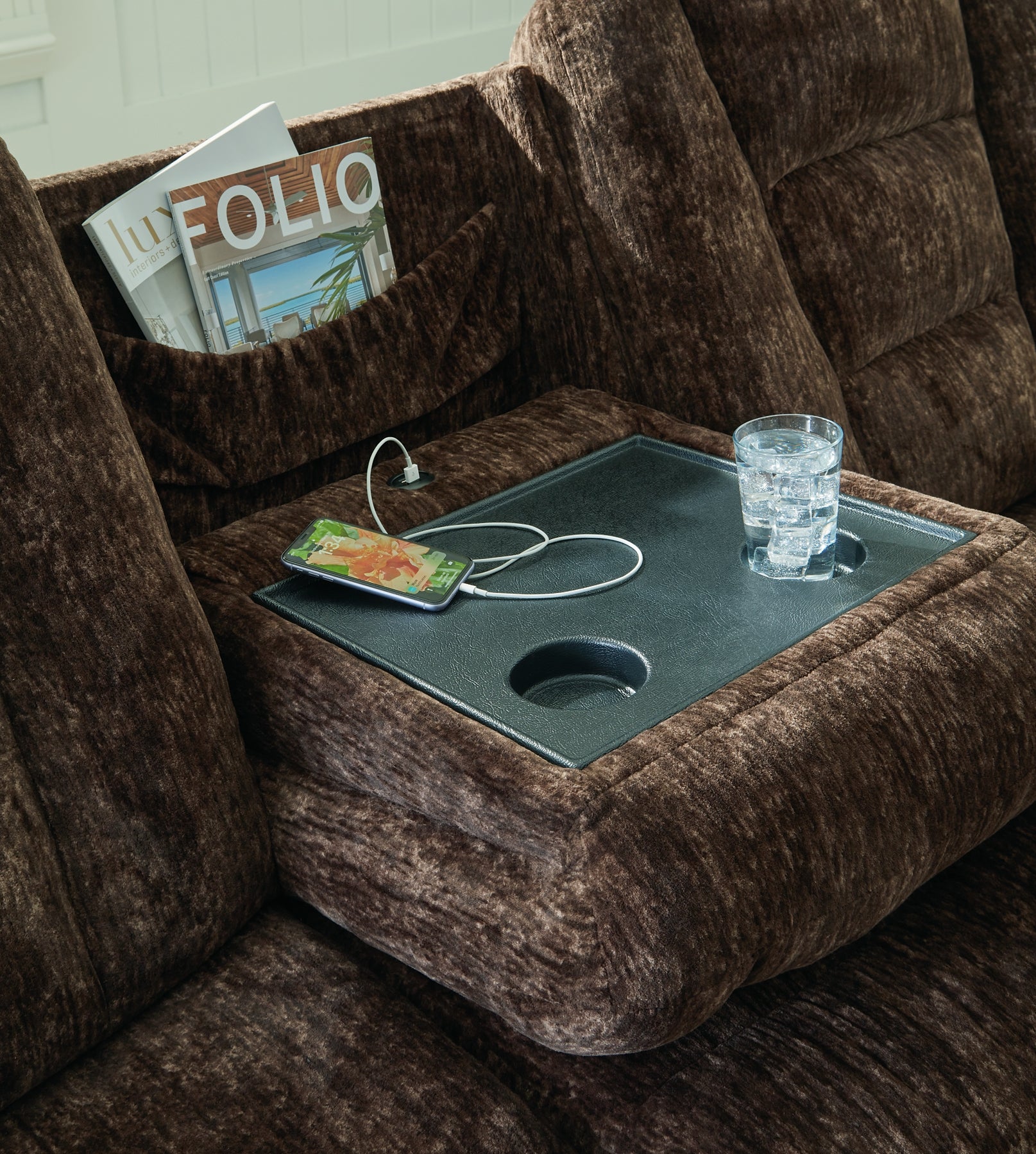 Soundwave REC Sofa w/Drop Down Table JB's Furniture  Home Furniture, Home Decor, Furniture Store