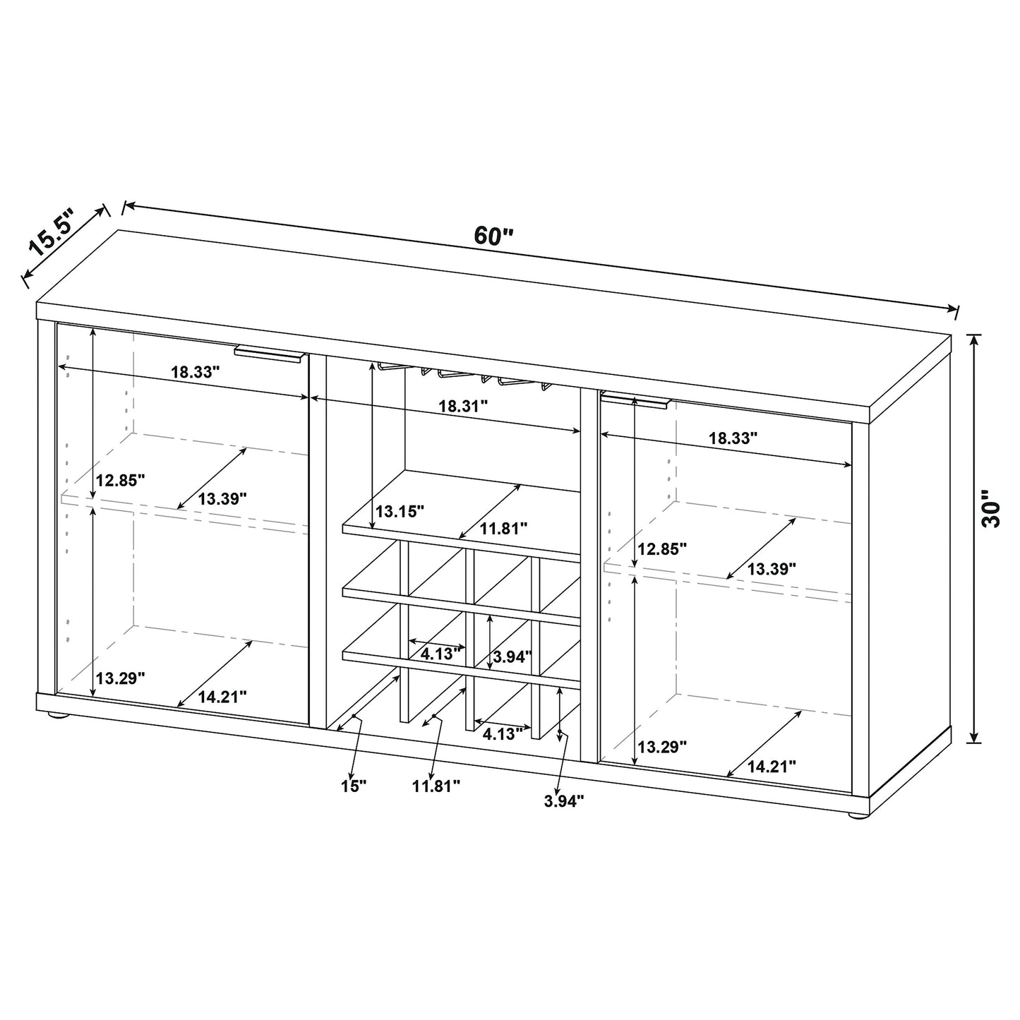 Jamestown 2-door Composite Wood Sideboard Buffet Mango