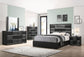 Blacktoft Wood Queen Panel Bed Black