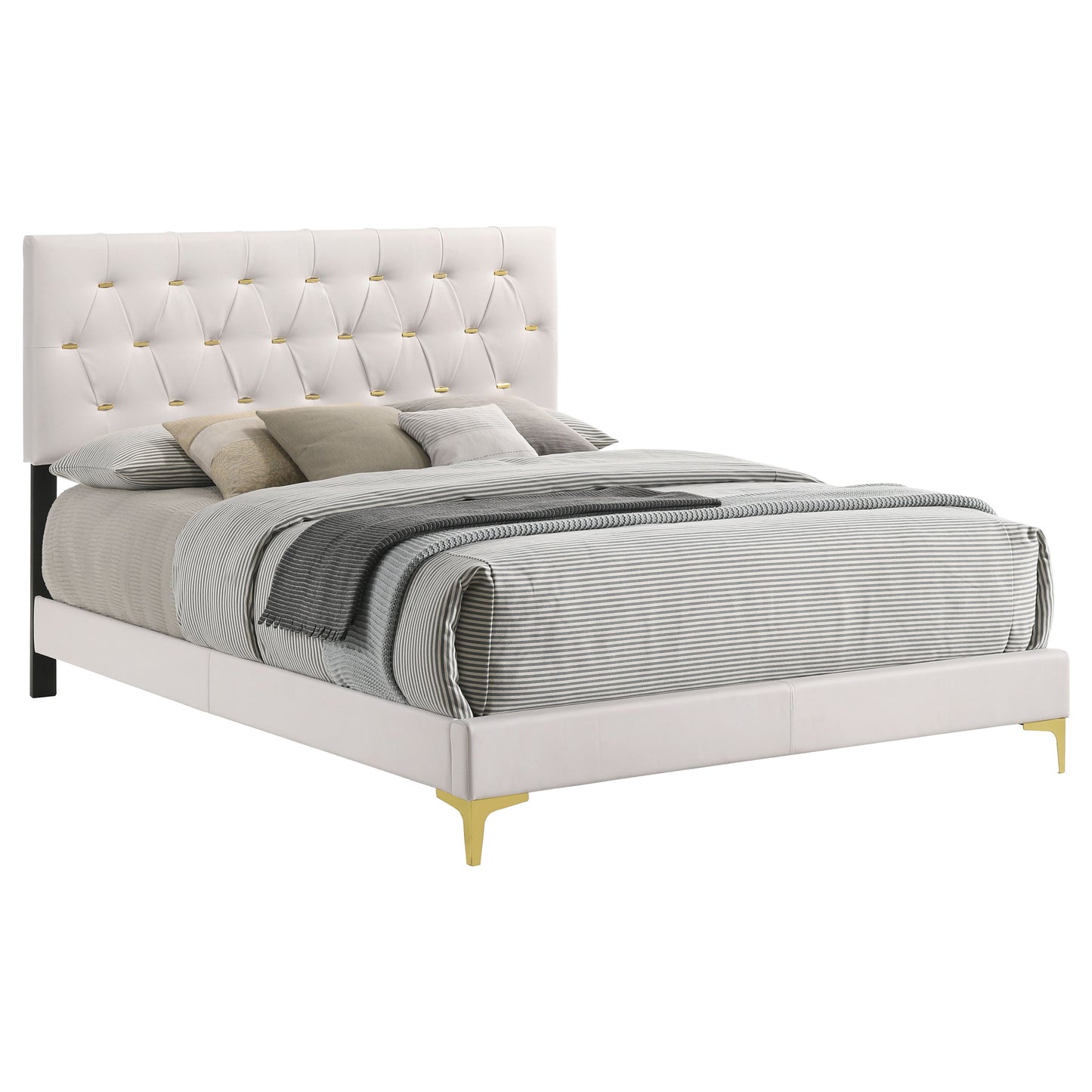 Kendall Upholstered Eastern King Panel Bed White