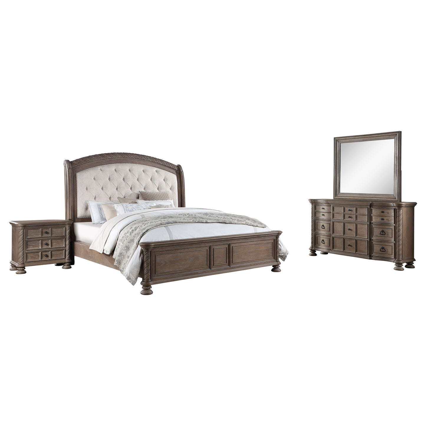 Emmett 4-piece Eastern King Bedroom Set Walnut