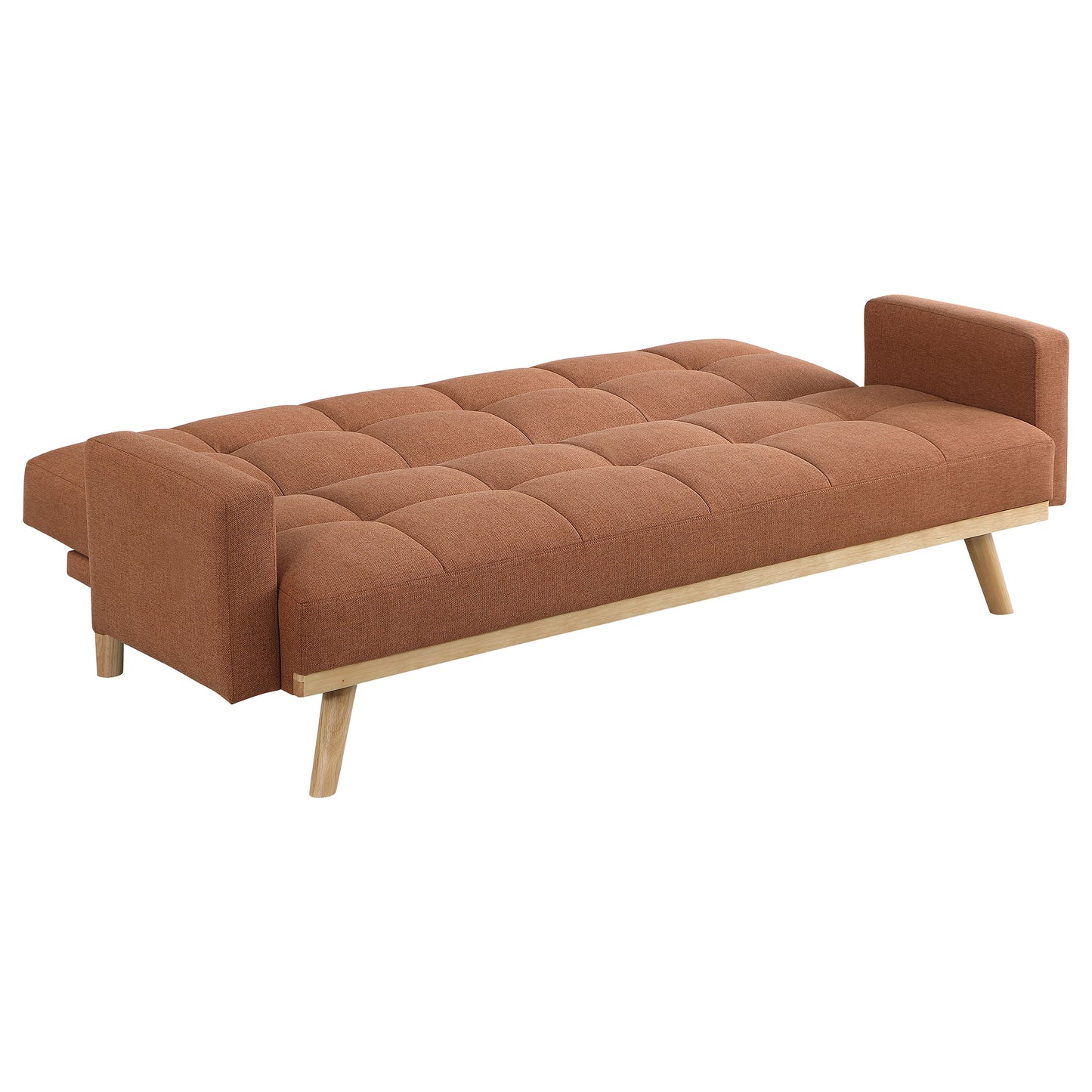 Kourtney Upholstered Tufted Convertible Sofa Bed Terracotta