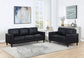 Ruth 2-piece Upholstered Track Arm Sofa Set Black