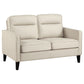 Jonah 2-piece Upholstered Track Arm Sofa Set Ivory