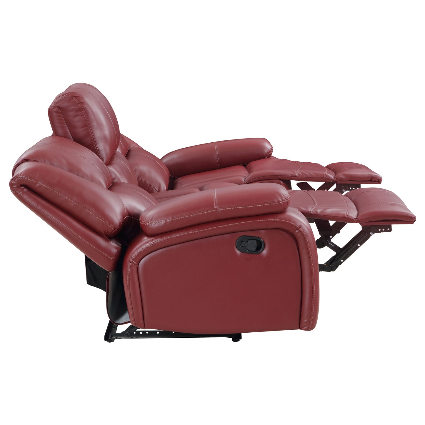 Camila 2-piece Upholstered Reclining Sofa Set Red