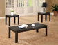 Elias 3-piece Engineered Wood Coffee Table Set Black