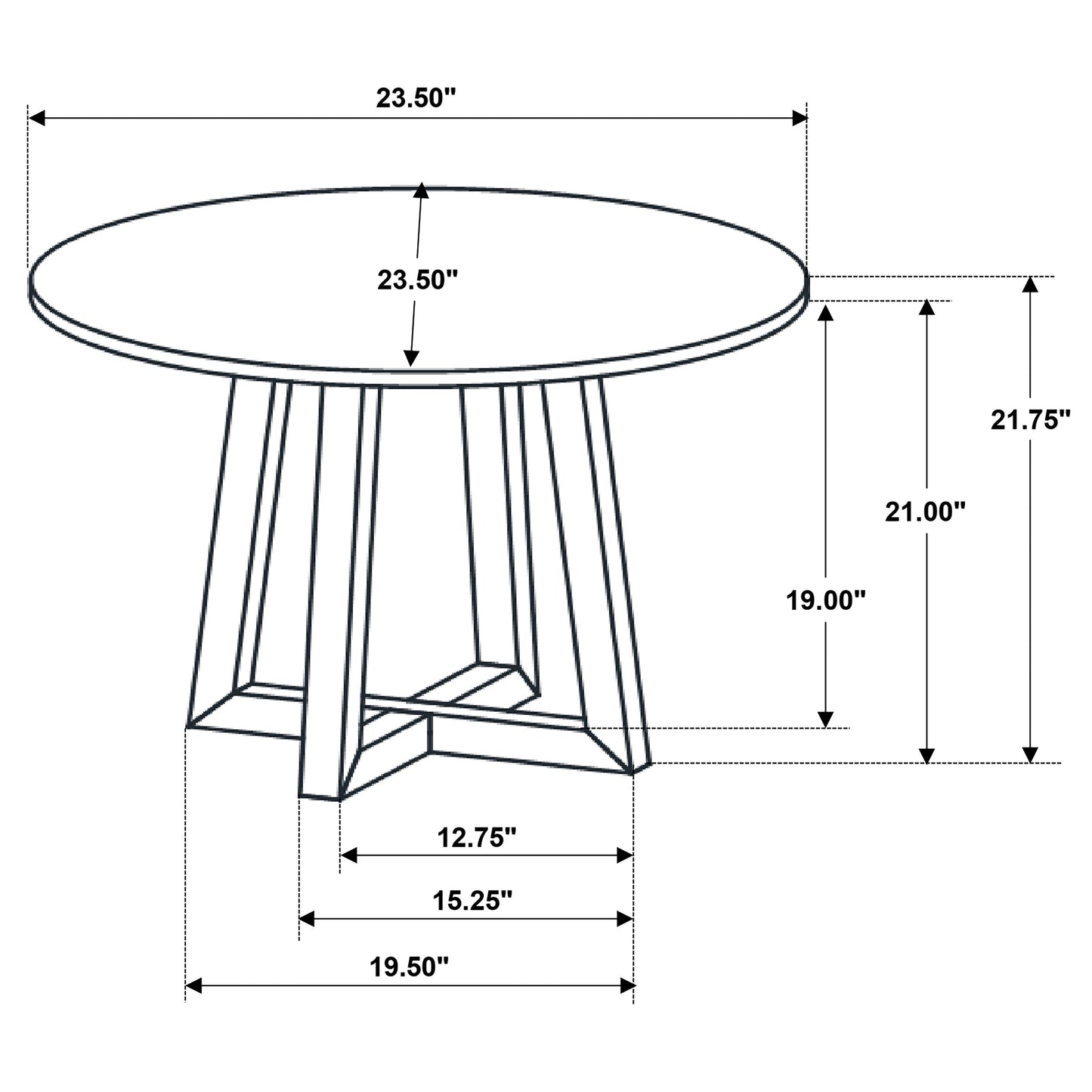 Skylark Round Marble-like SmartTop Side End Table Black