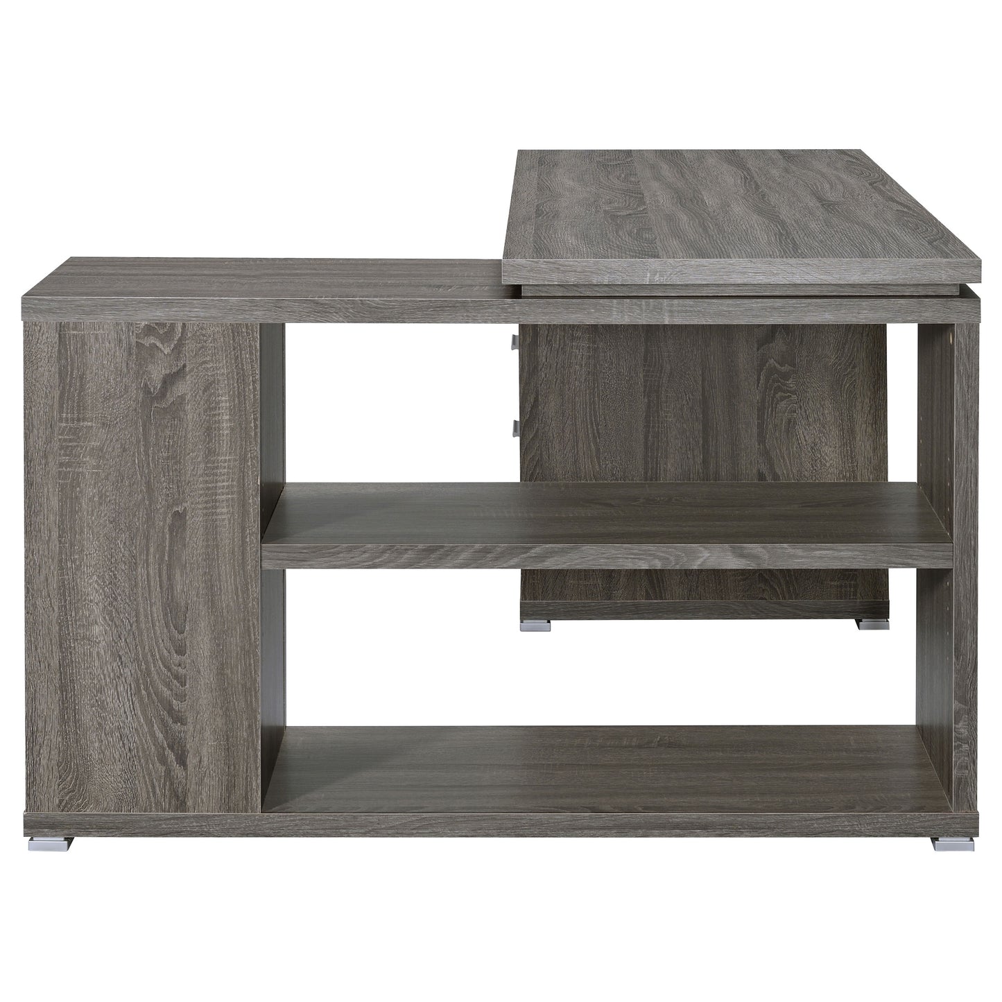 Yvette 60-inch 3-drawer L-Shape Computer Desk Weathered Grey