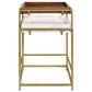 Bolden 2-Piece Wood and Marble Top Nesting Table Set Gold