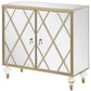 Astilbe 2-door Mirrored Accent Cabinet Silver and Champagne