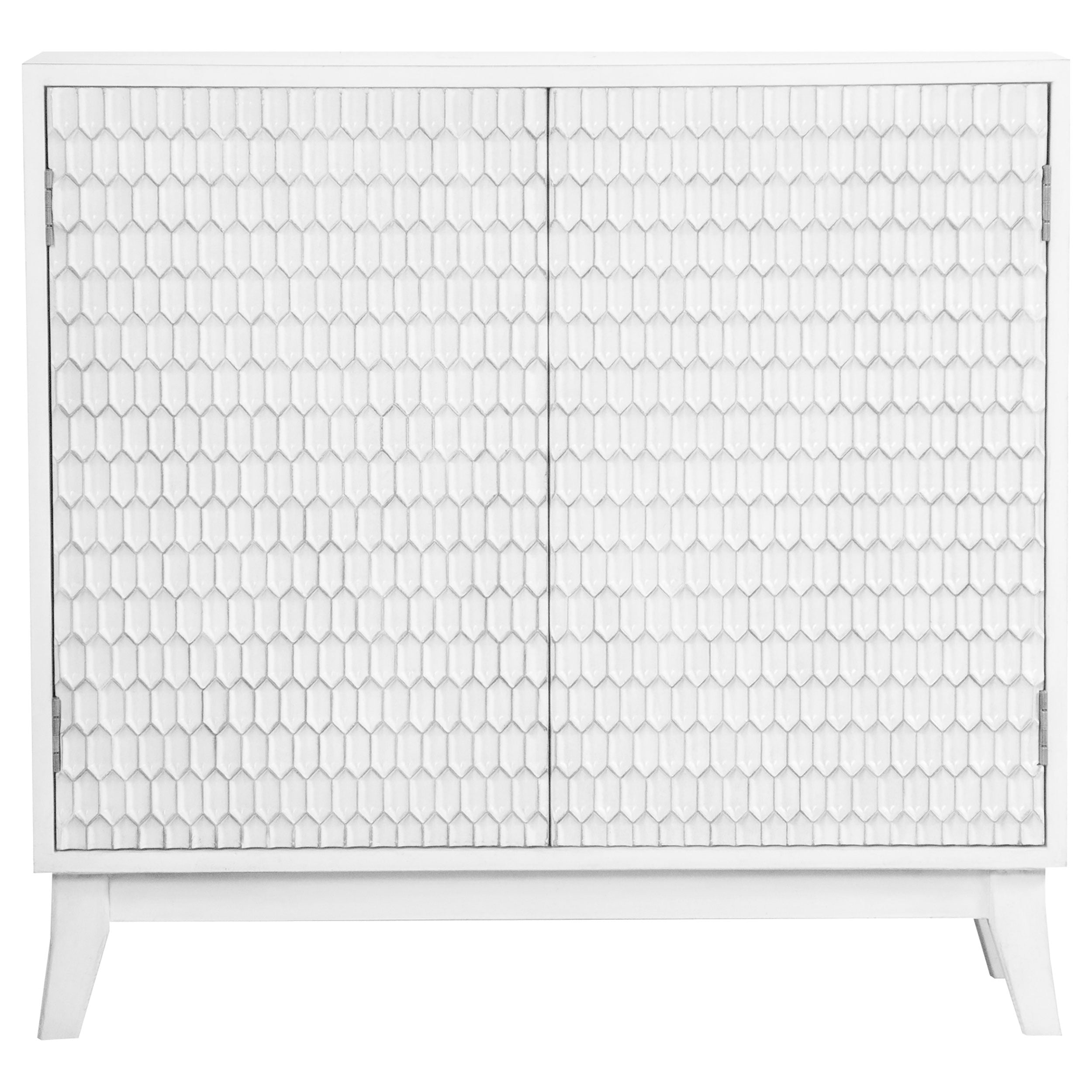 Shop Gambon 2-door Wood Honeycomb Pattern Accent Cabinet White at JB's ...